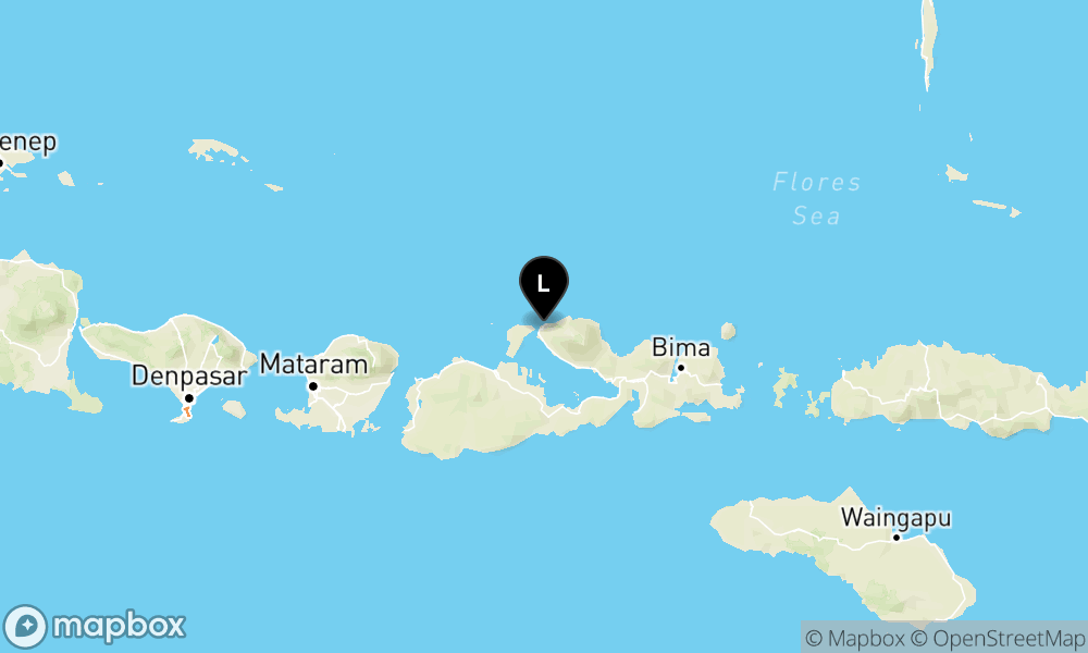 Peta episentrum gempa M3.9 — Pusat gempa berada didarat 51Km Timur Laut Sumbawa