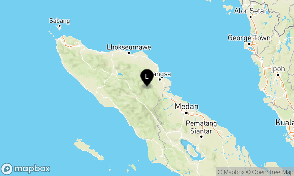 Peta episentrum gempa M4.4 — Pusat gempa berada di darat 43 km Timur Laut Kab. Gayo Lues