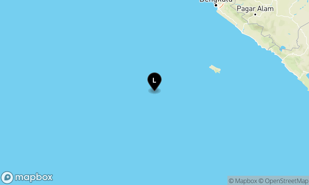 Peta episentrum gempa M5.4 — 185 km BaratDaya ENGGANO-BENGKULU