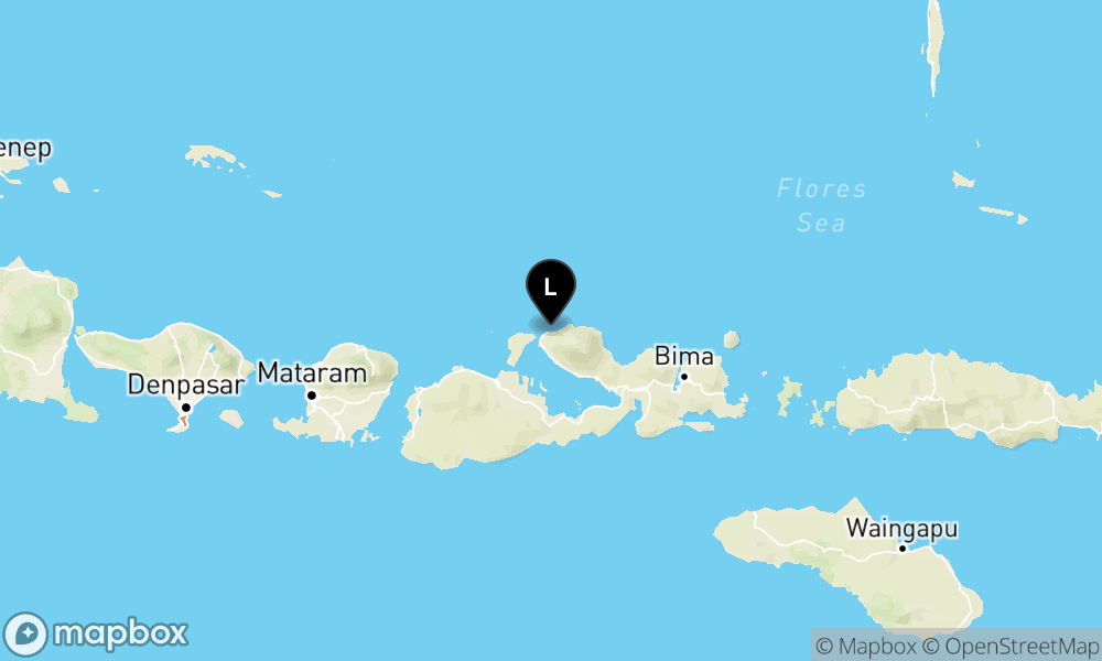 Peta episentrum gempa M3.9 — Pusat gempa berada di darat 57 km timurlaut Sumbawa