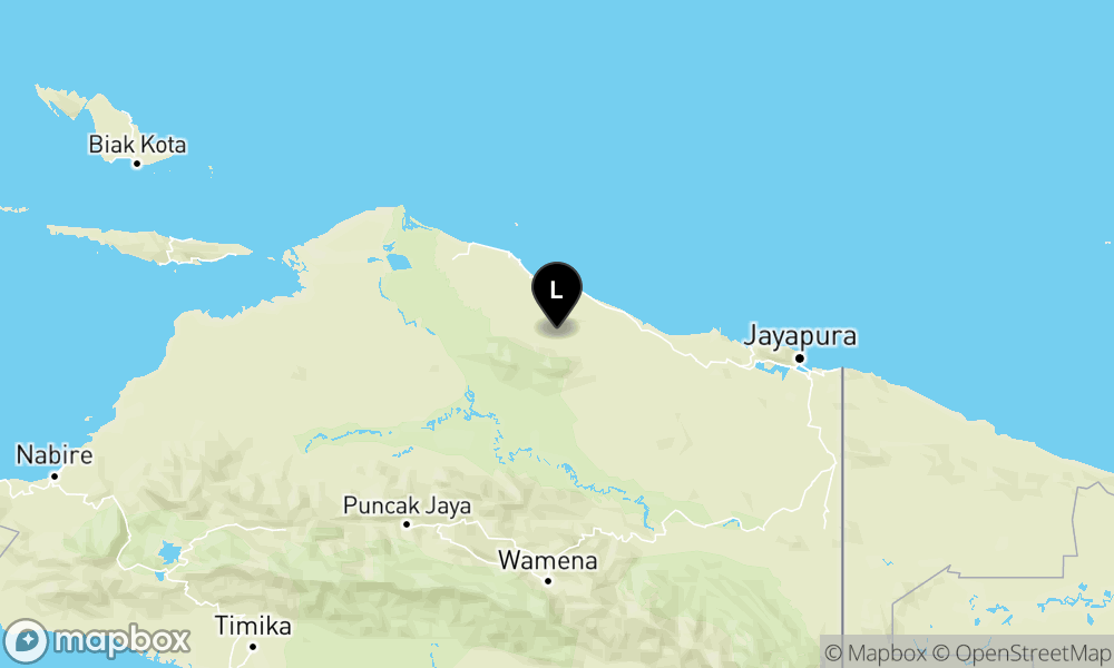 Peta Gempa 61 km Tenggara SARMI-PAPUA