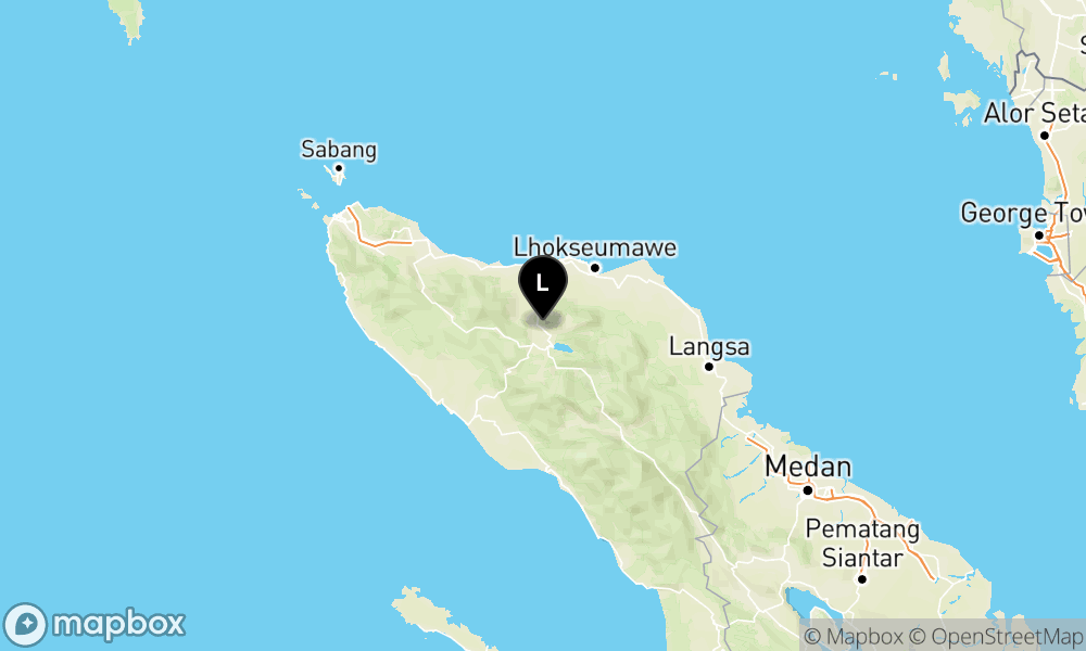 Peta episentrum gempa M2.0 — Pusat gempa berada di darat 11 km barat laut Kab. Bener Meriah