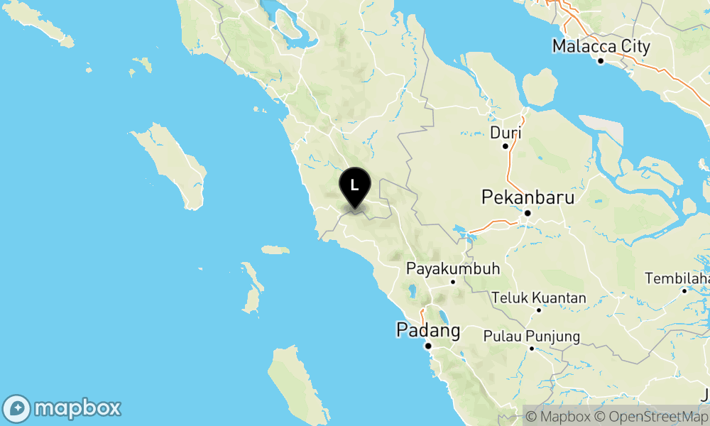Peta episentrum gempa M3.3 — Pusat gempa berada di darat 38 km Selatan Mandailing Natal