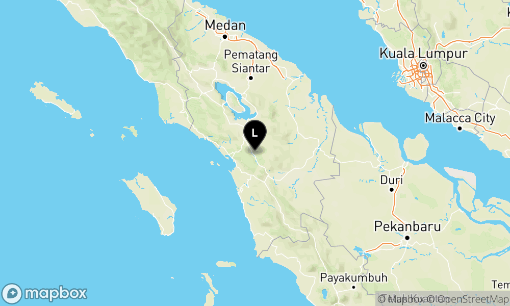 Peta episentrum gempa M4.2 — Pusat gempa berada di darat 28 km Tenggara Tapanuli Utara