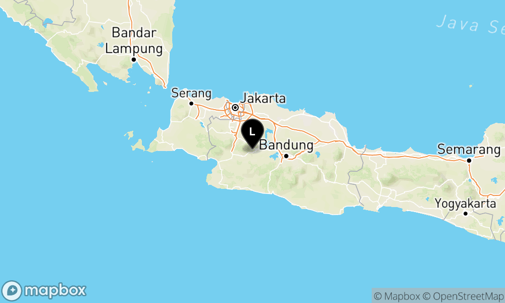 Peta episentrum gempa M1.9 — Pusat gempa berada di darat 6 km baratdaya Kab. Cianjur