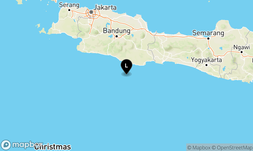 Peta Gempa Pusat gempa berada di laut 79 km barat daya Kab. Pangandaran