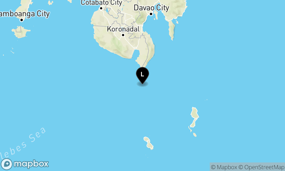 Peta Gempa 169 km BaratLaut TAHUNA-KEP.SANGIHE-SULUT