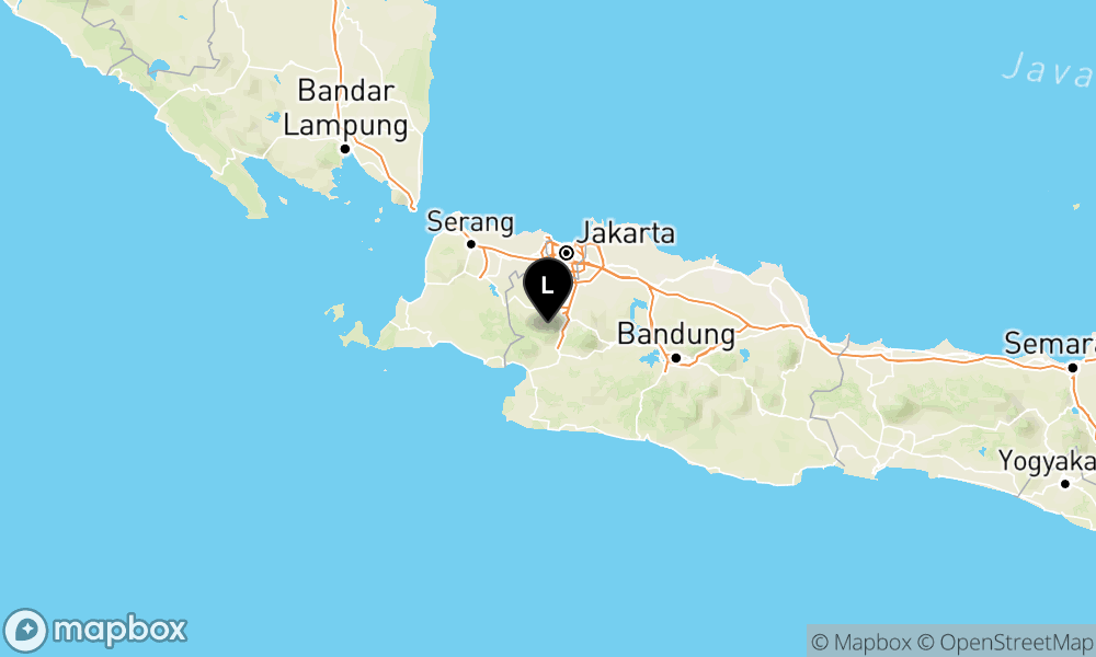 Peta episentrum gempa M3.5 — Pusat gempa berada di darat 17 km barat daya Kota Bogor