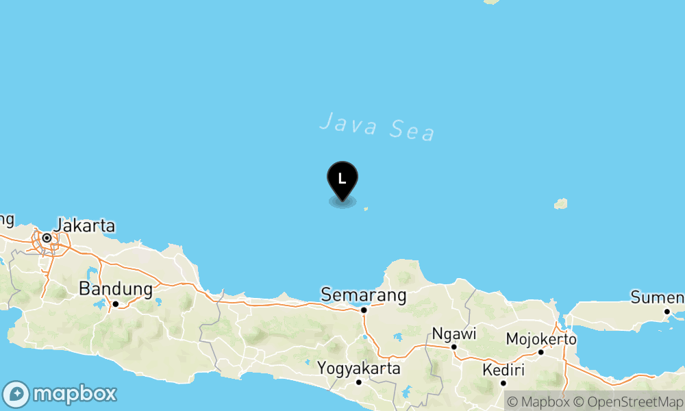 Peta Gempa 102 km BaratLaut JEPARA-JATENG
