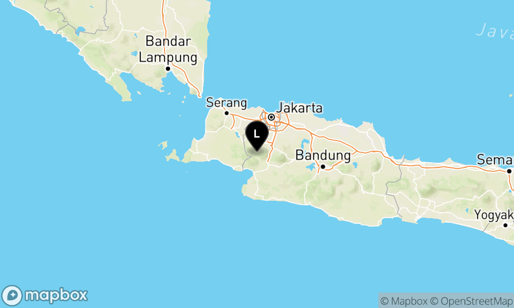 Peta episentrum gempa M3.2 — Pusat gempa berada di darat 25 km baratdaya Kota Bogor