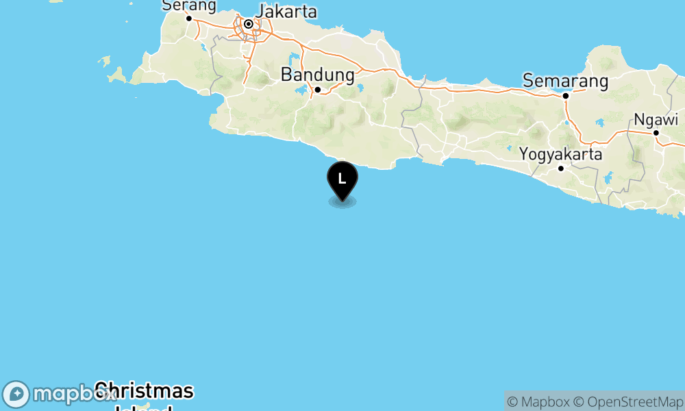 Peta Gempa Pusat gempa berada di laut 88 km Barat Daya KAB-PANGANDARAN
