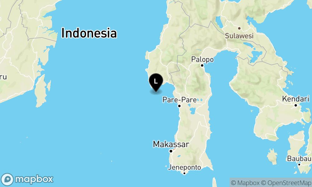 Peta Gempa Pusat gempa berada di laut 42 km selatan Polewali Mandar