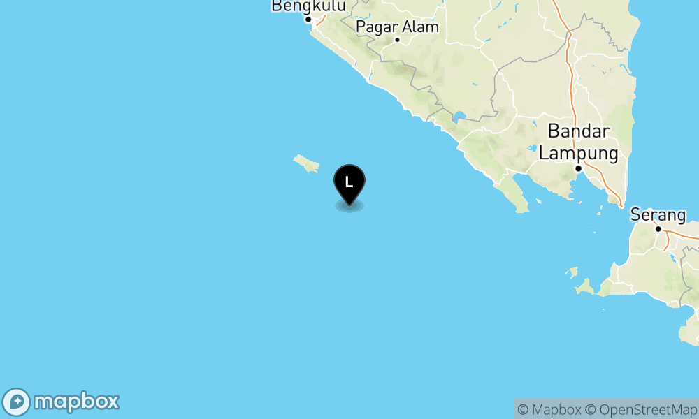 Peta Gempa Pusat gempa berada di laut 79 km tenggara Enggano