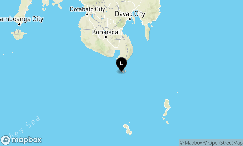 Peta Gempa 195 km BaratLaut TAHUNA-KEP.SANGIHE-SULUT