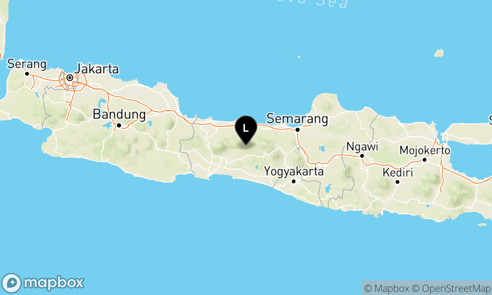 Peta episentrum gempa M2.1 — Pusat gempa berada di darat 19 km baratlaut Banjarnegara