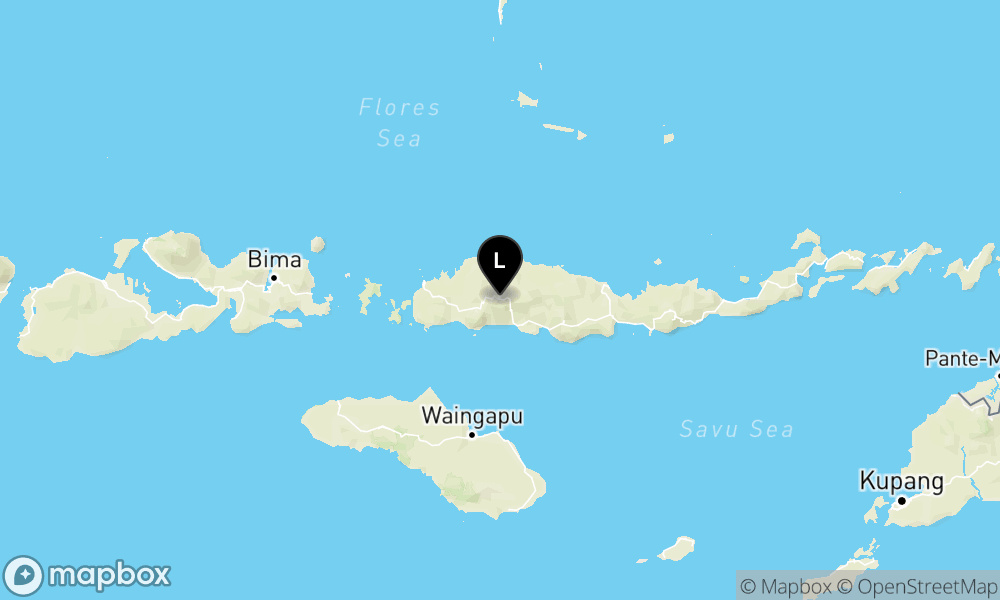 Peta Gempa Pusat gempa berada di darat 3 km tenggara Ruteng-Manggarai