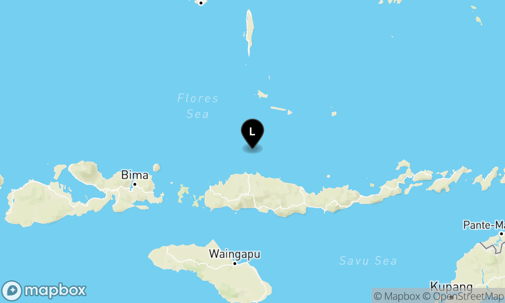Peta Gempa Pusat gempa berada di laut 74 km Ruteng-Manggarai