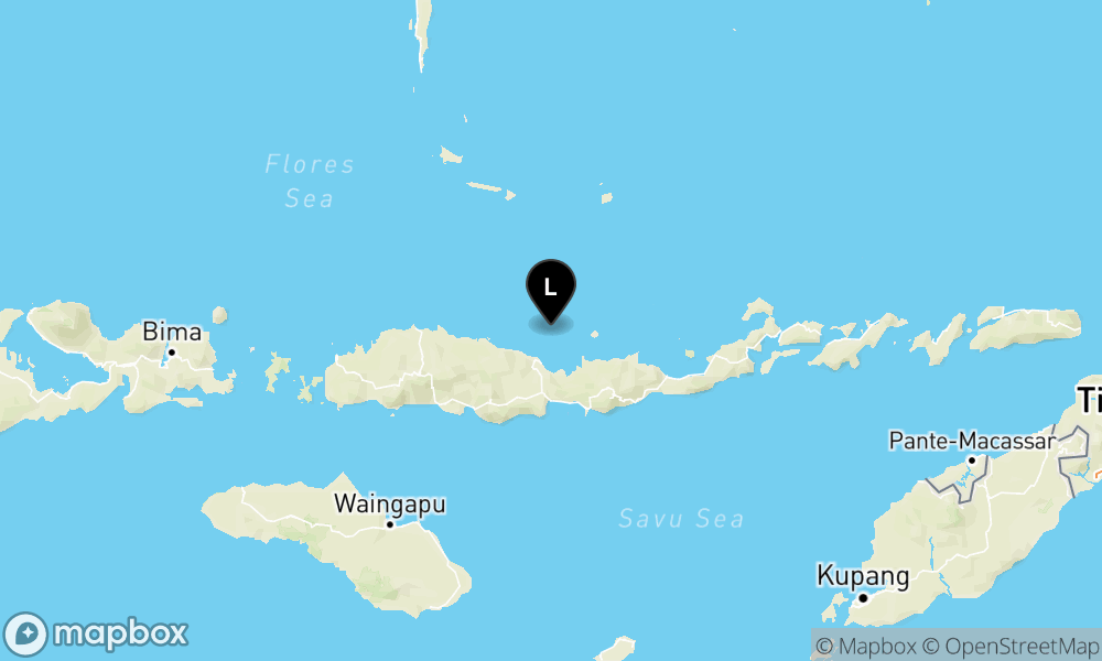 Peta Gempa Pusat gempa berada di laut 43 km utara Mbay-Nagekeo
