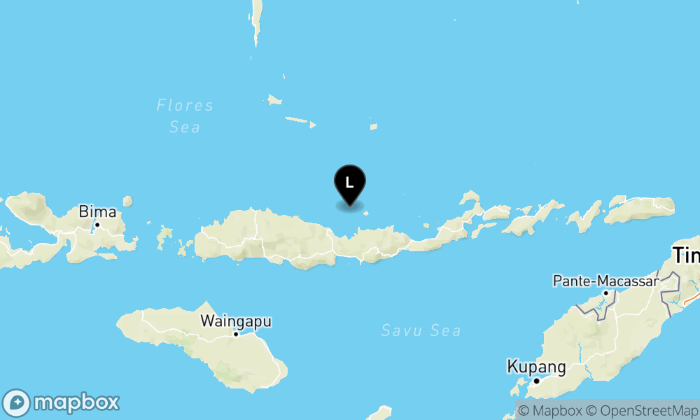 Peta Gempa Pusat gempa berada di laut 49 km timur laut Mbay-Nagekeo