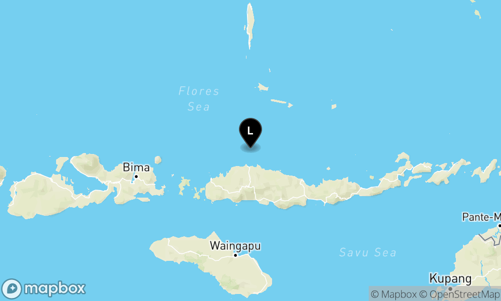 Peta Gempa Pusat gempa berada di laut 62 km utara Ruteng, Manggarai