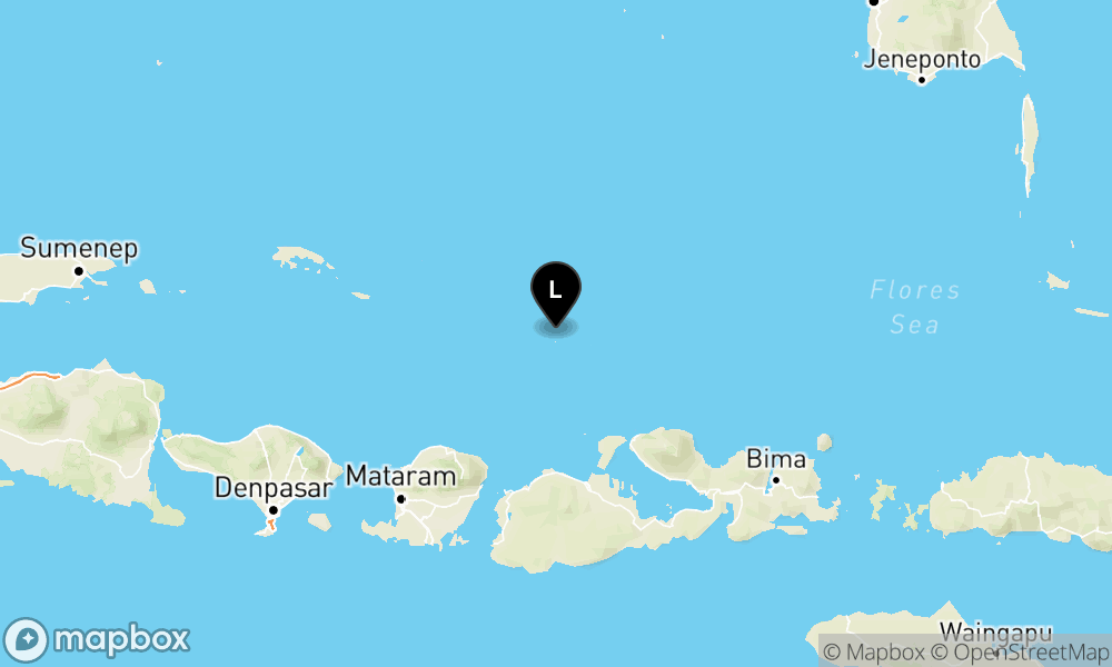 Peta Gempa 109 km TimurLaut PULAUSARINGI-NTB