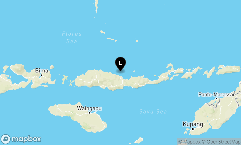 Peta Gempa Pusat gempa berada di laut 34 km utara Mbay, Nagekeo