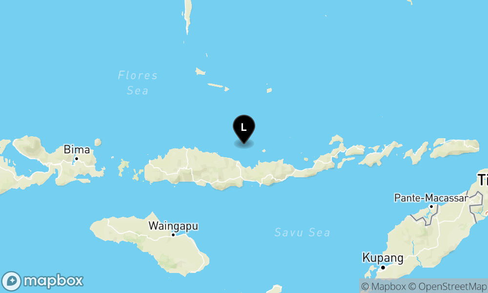 Peta Gempa Pusat gempa berada di laut 46 km utara Mbay, Nagekeo