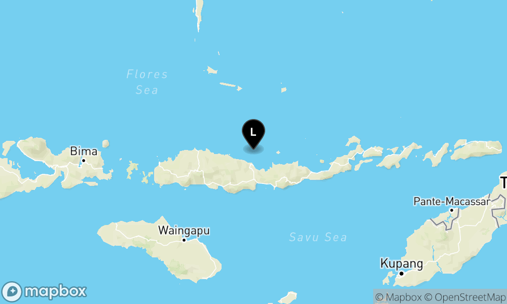 Peta Gempa Pusat gempa berada di laut 40 km utara Mbay, Nagekeo