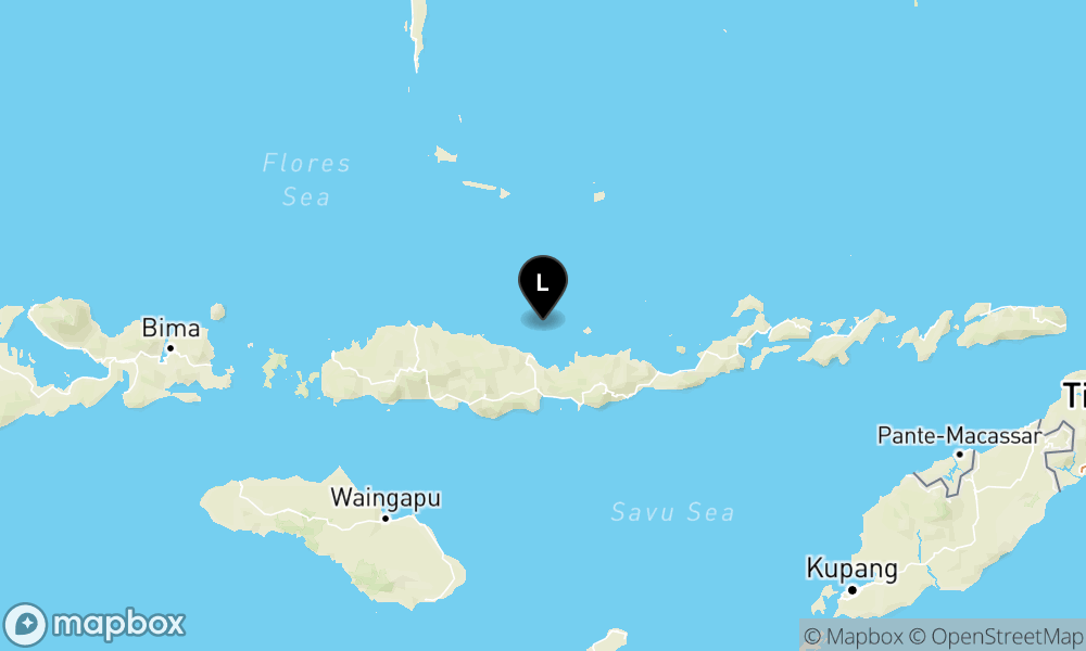 Peta Gempa Pusat gempa berada di laut 43 km Utara Mbay, Nagekeo