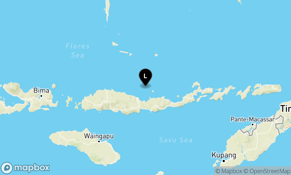 Peta Gempa Pusat gempa berada di laut 54 km timur laut Mbay, Nagekeo