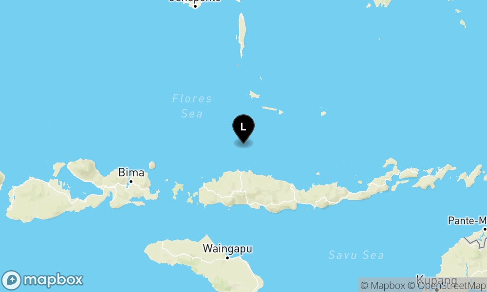 Peta Gempa Pusat gempa berada di laut 81 km utara Ruteng-Manggarai