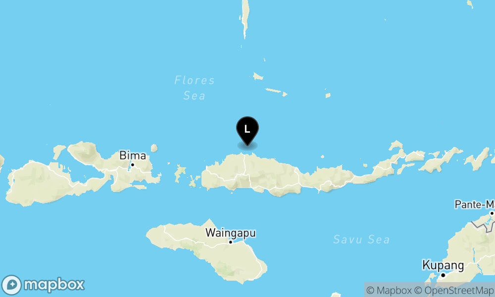 Peta Gempa Pusat gempa berada di laut 47 km utara Ruteng-Manggarai