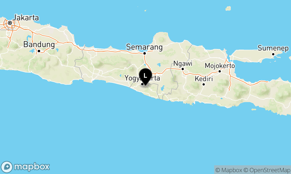 Peta Gempa Pusat gempa berada di darat 11 km timur laut Bantul