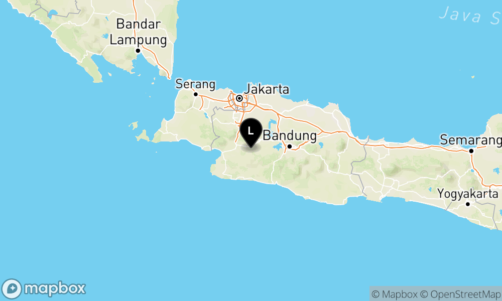 Peta episentrum gempa M2.8 — Pusat gempa berada di darat 11 km Tenggara Kota Sukabumi