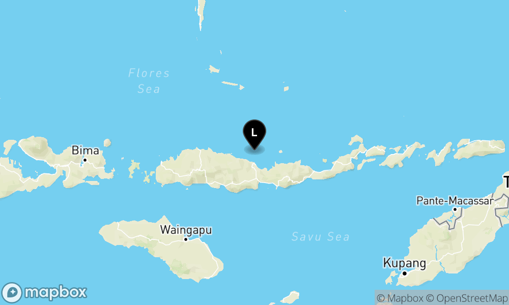 Peta Gempa Pusat gempa berada di laut 37 km utara Mbay, Nagekeo