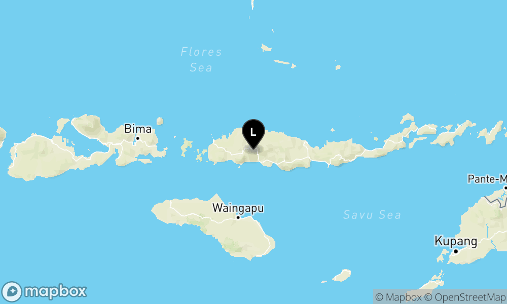 Peta Gempa Pusat gempa berada di darat 6 km Tenggara Ruteng-Manggarai