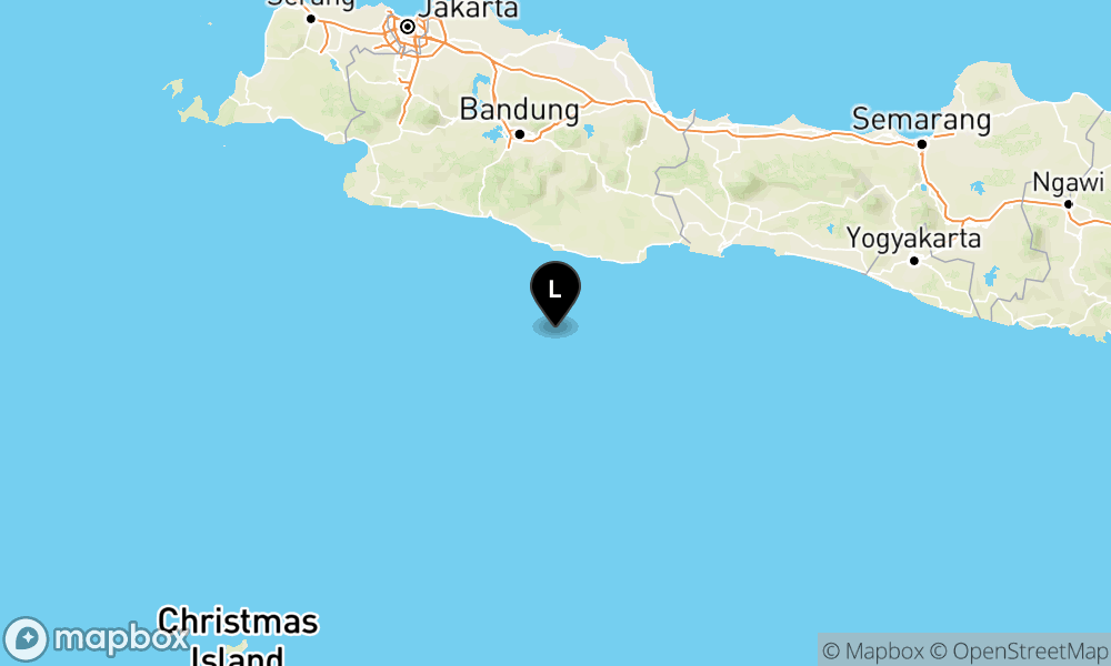 Peta episentrum gempa M4.1 — Pusat gempa berada di laut 96 km Barat Daya Kab. Pangandaran