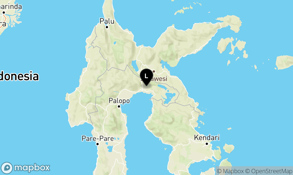 Peta episentrum gempa M4.3 — Pusat gempa berada di darat 26 km Barat Laut Luwu Timur