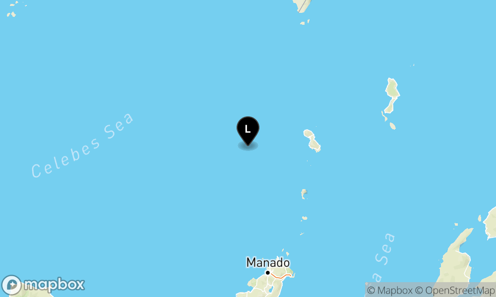 Peta Gempa 108 km BaratDaya TAHUNA-KEP.SANGIHE-SULUT