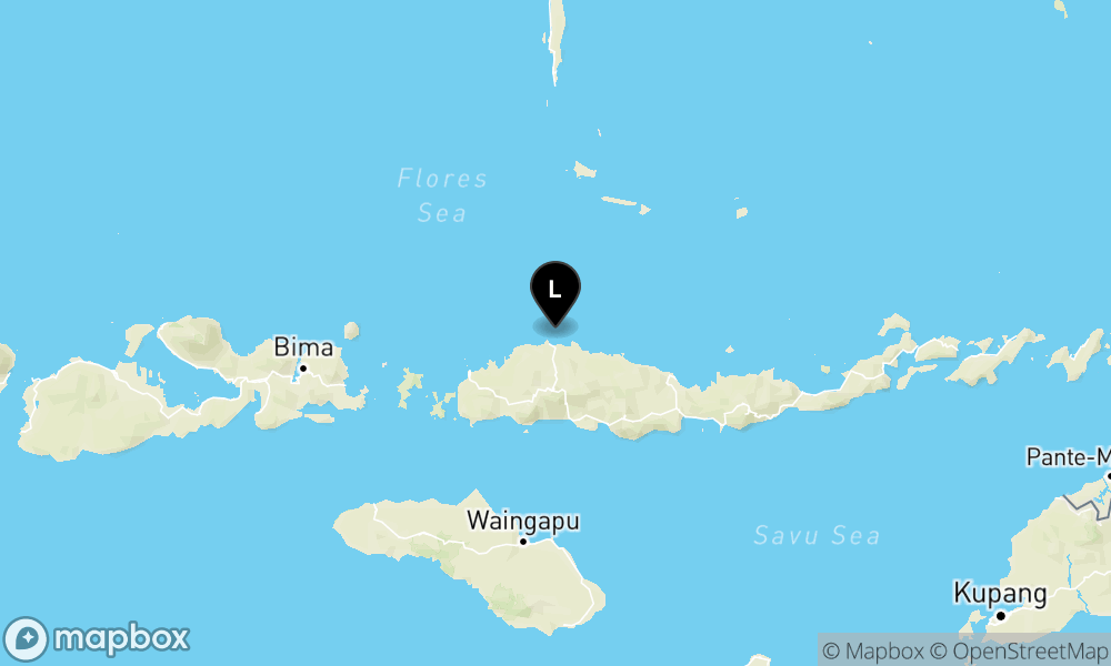 Peta Gempa Pusat gempa berada di laut 45 km Utara Ruteng, Manggarai