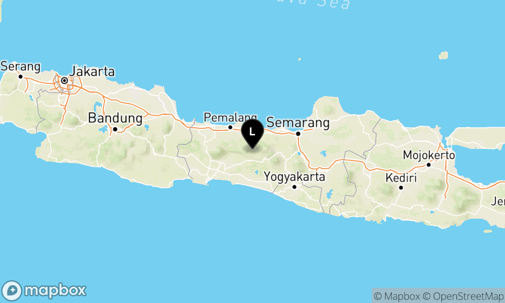 Peta episentrum gempa M1.8 — Pusat gempa berada di darat 16 km Timur Laut Banjarnegara