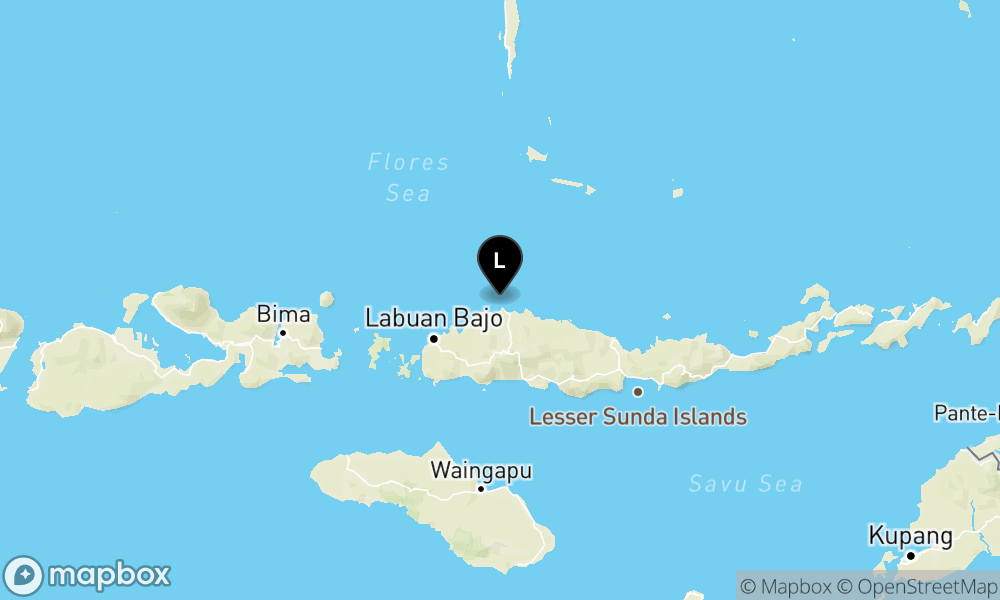 Peta Gempa Pusat gempa berada di laut 46 km utara Ruteng, Manggarai