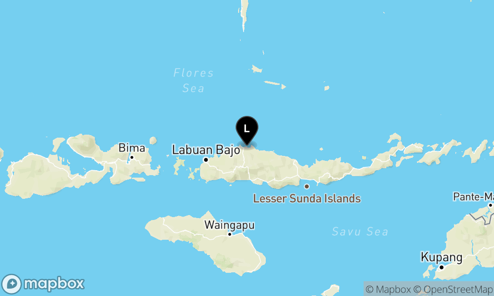 Peta Gempa Pusat gempa berada di darat 35 km utara Ruteng - Manggarai