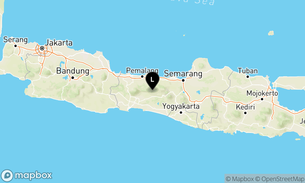 Peta episentrum gempa M2.2 — Pusat gempa berada di darat 17 km barat laut Banjarnegara