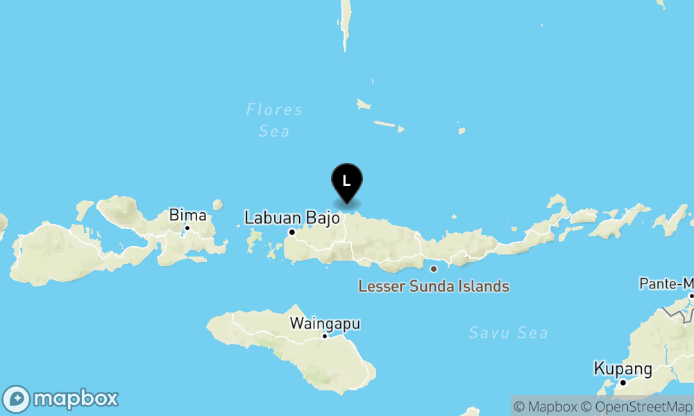 Peta Gempa Pusat gempa berada di laut 43 km utara Ruteng, Manggarai