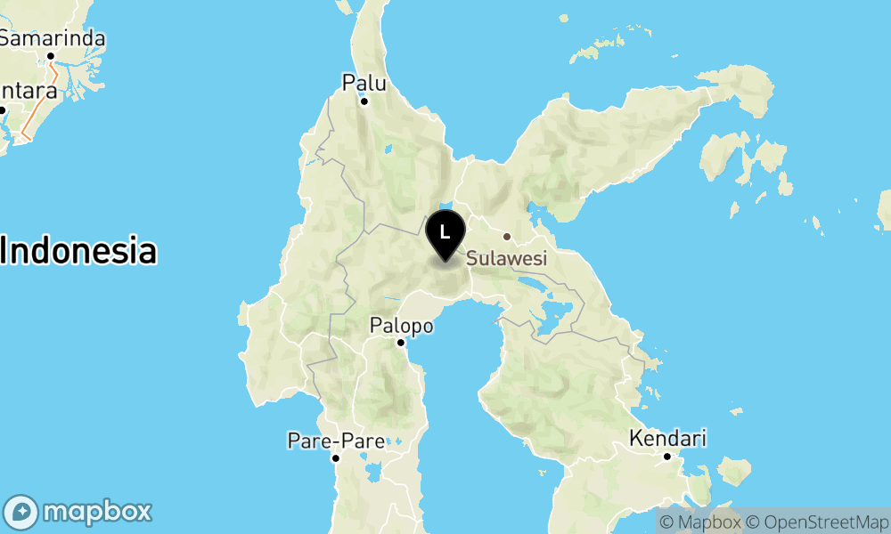 Peta episentrum gempa M3.7 — Pusat gempa berada di darat 35 km Timur Laut Luwu Utara