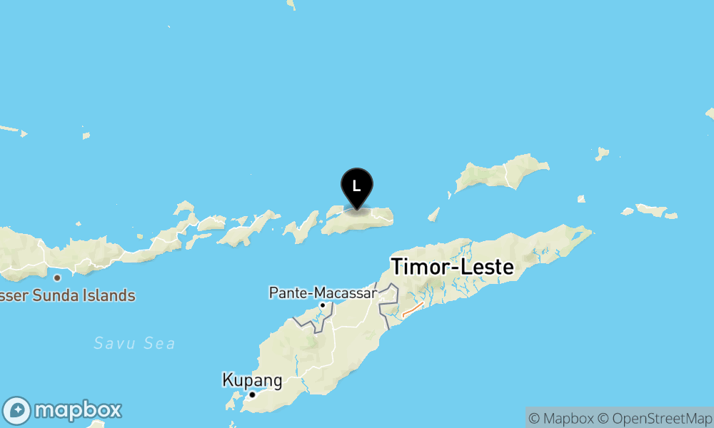 Peta episentrum gempa M2.5 — Pusat gempa berada di darat 22 km Timur Alor