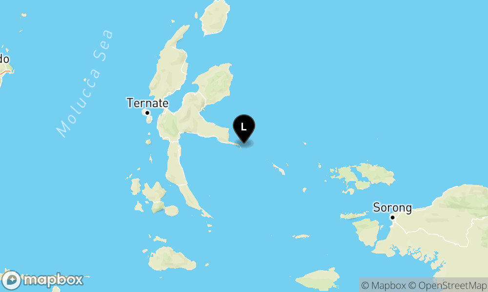 Peta episentrum gempa M5.5 — 65 km Tenggara HALMAHERATENGAH-MALUT