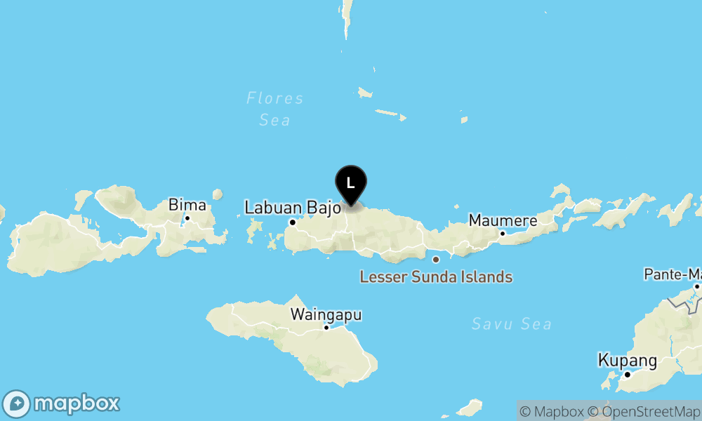 Peta episentrum gempa M3.8 — Pusat gempa berada di darat 29 km utara Ruteng