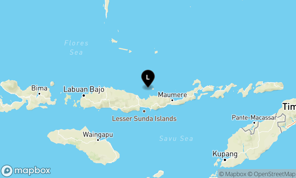 Peta episentrum gempa M4.6 — Pusat gempa berada dilaut 48 km Timur Laut Mbay-Nagekeo